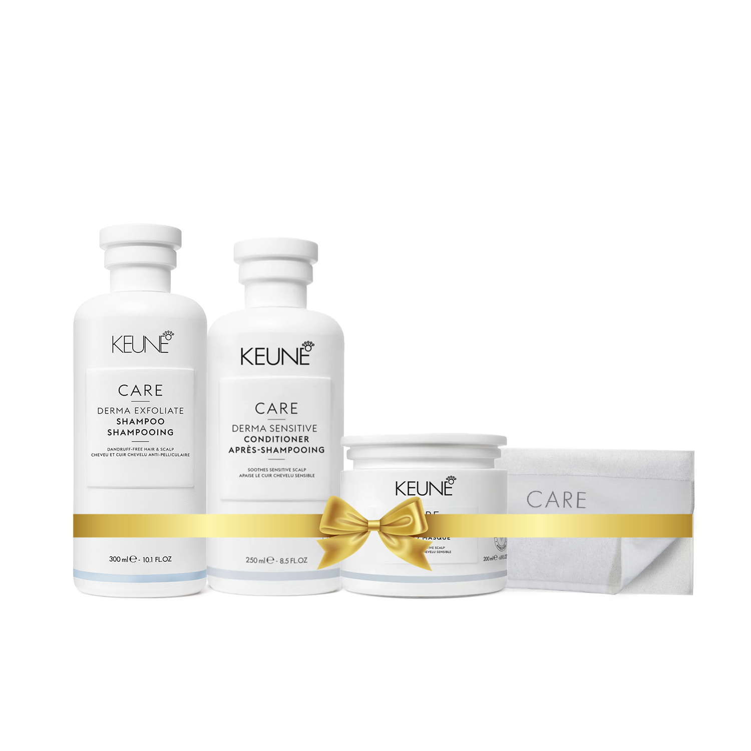 Care Derma Sensitive Holiday Package (Shampoo, Conditioner, Mask, Towel)