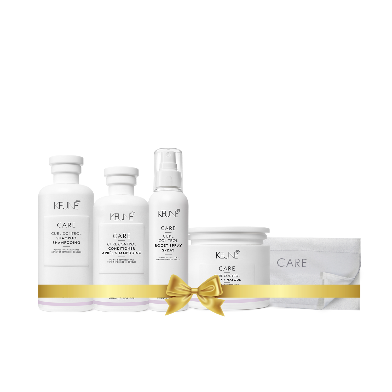 Care Curl Control Holiday Package (Shampoo, Conditioner, Mask, Boost Spray, Towel)