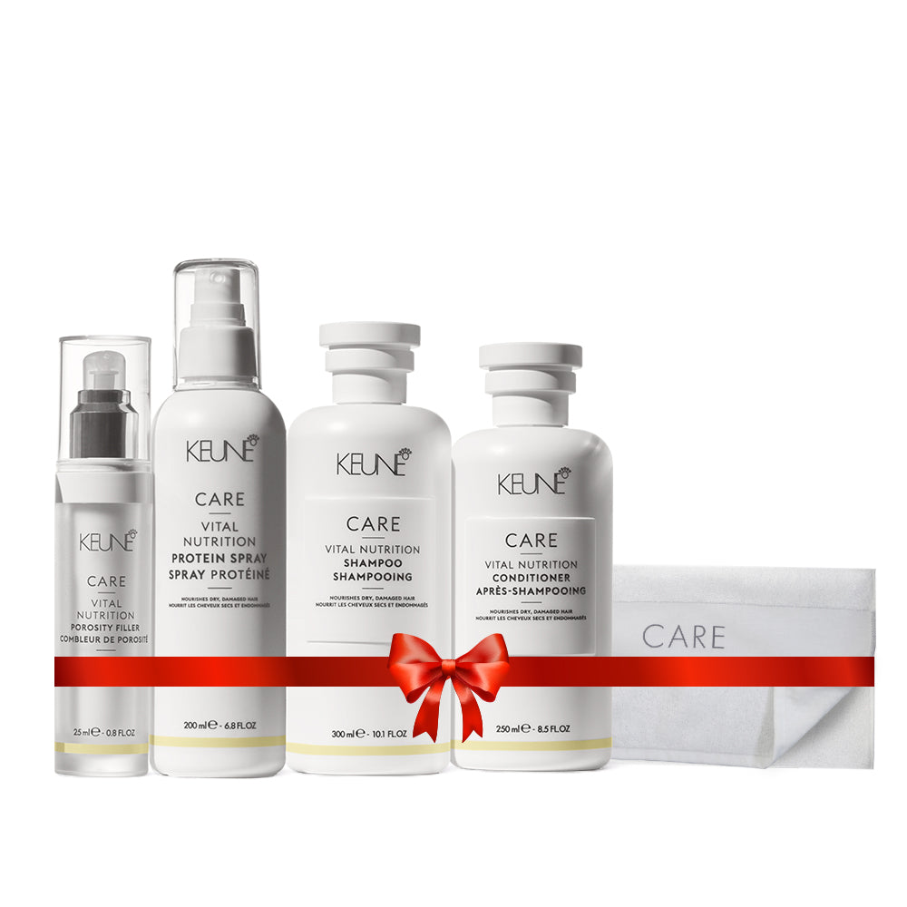 Care Vital Nutrition Holiday Package (Shampoo, Conditioner, Porosity Filler, Protein Spray, Towel)
