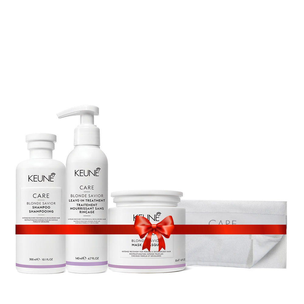 Care Blonde Savior Holiday Package  (Shampoo300ml, Mask500ml, Leave-in Treatment140ml, Towel)
