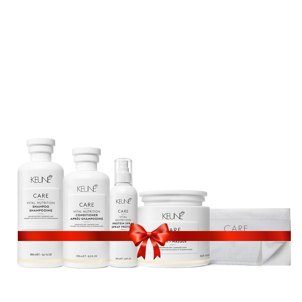 Care Vital Nutrition Holiday Package  (Shampoo, Conditioner, Mask, Protein Spray, Towel)